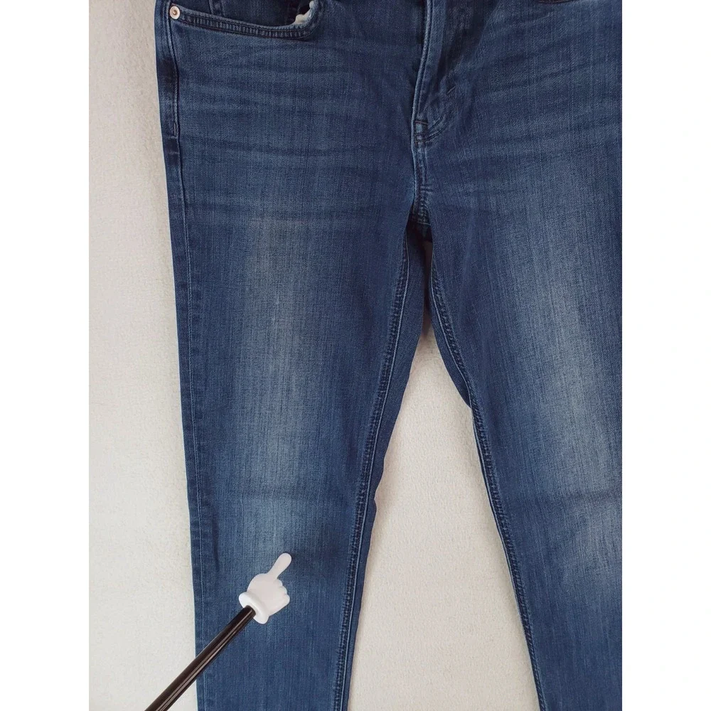 Banana Republic Jeans Mens 32x36 Blue Traveler Slim Tapered Stretch Denim Pants